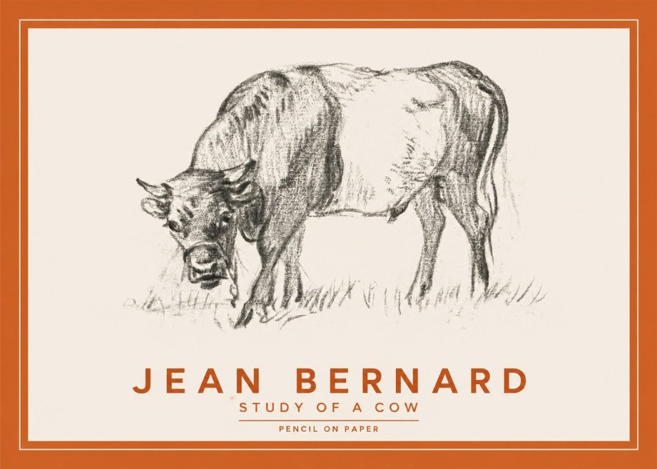Jean Bernard Study of a Cow II No2 - Juliste