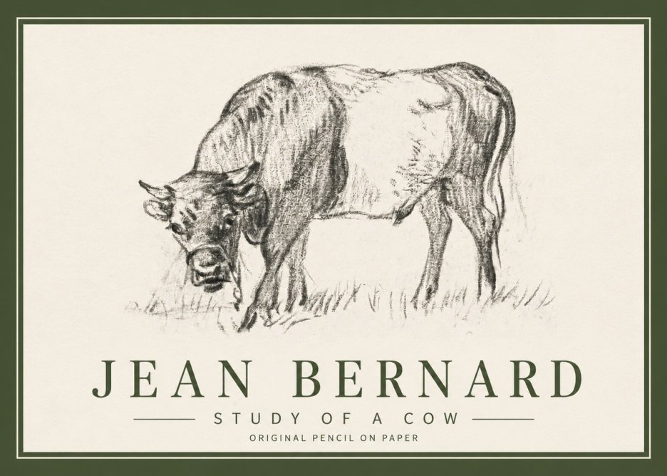 Jean Bernard Study of a Cow II No3 - Juliste