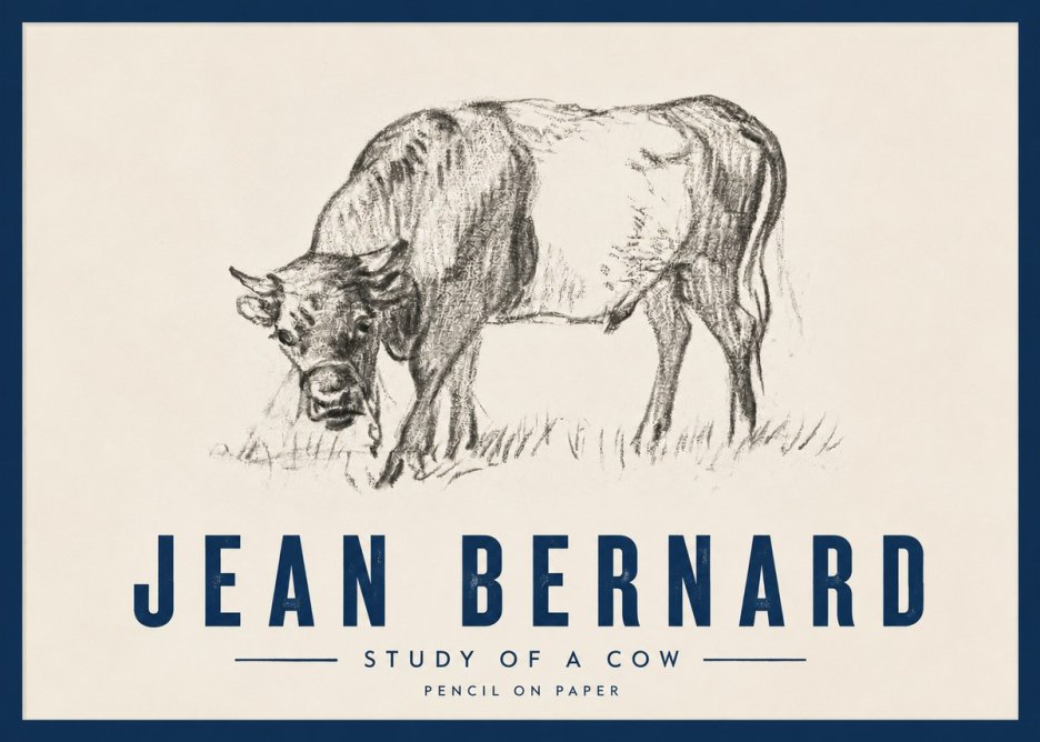 Jean Bernard Study of a Cow II No4 - Juliste