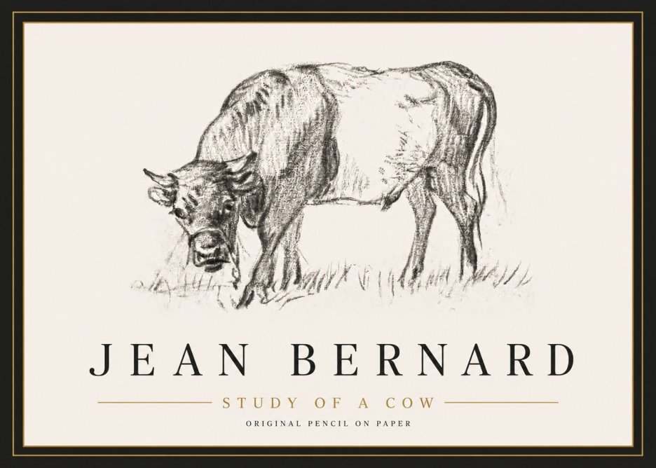 Jean Bernard Study of a Cow II No5 - Juliste