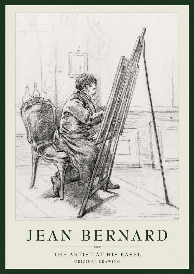 Jean Bernard The Artist at His Easel No1 - Juliste