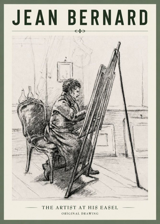 Jean Bernard The Artist at His Easel No4 - Juliste