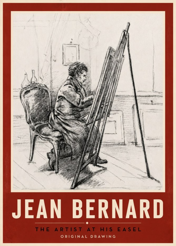 Jean Bernard The Artist at His Easel No5 - Juliste