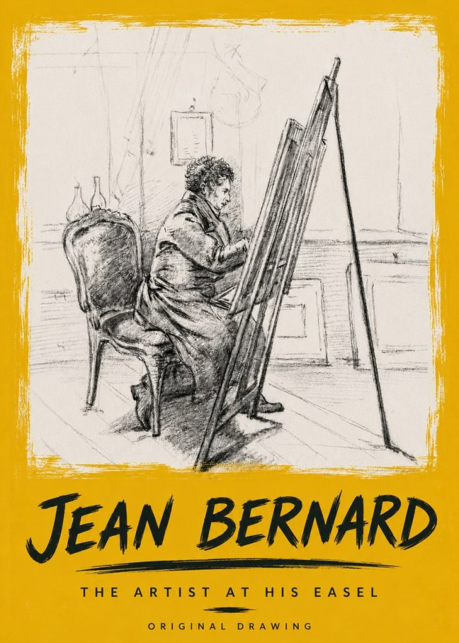Jean Bernard The Artist at His Easel No6 - Juliste