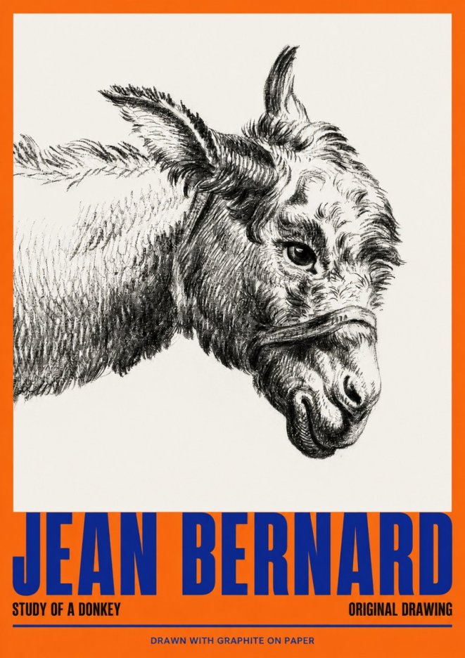 Jean Bernard Study of a Donkey I No2 - Juliste