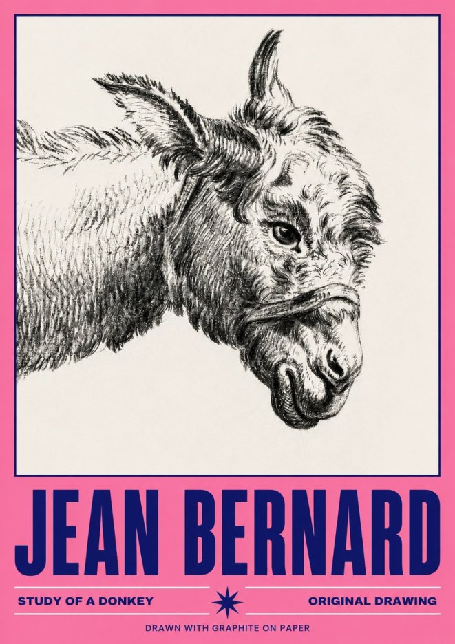 Jean Bernard Study of a Donkey I No4 - Juliste