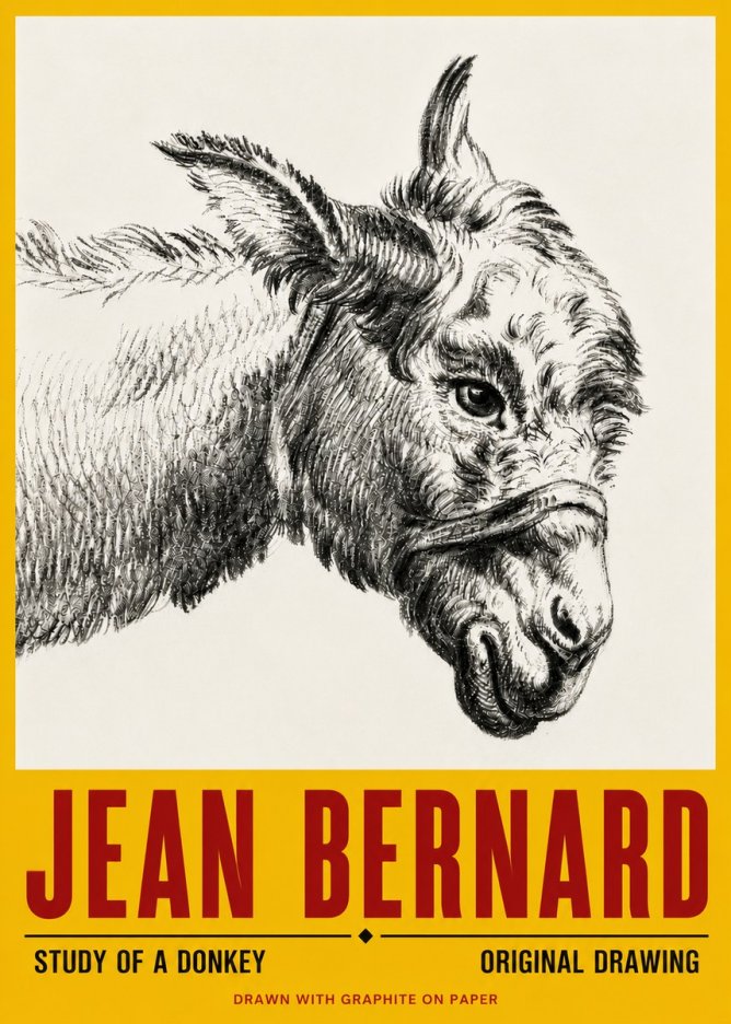 Jean Bernard Study of a Donkey I No6 - Juliste