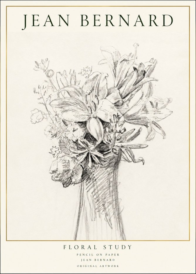 Jean Bernard Bouquet of Lilies No2 - Juliste