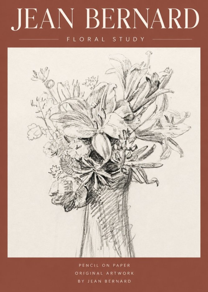 Jean Bernard Bouquet of Lilies No4 - Juliste