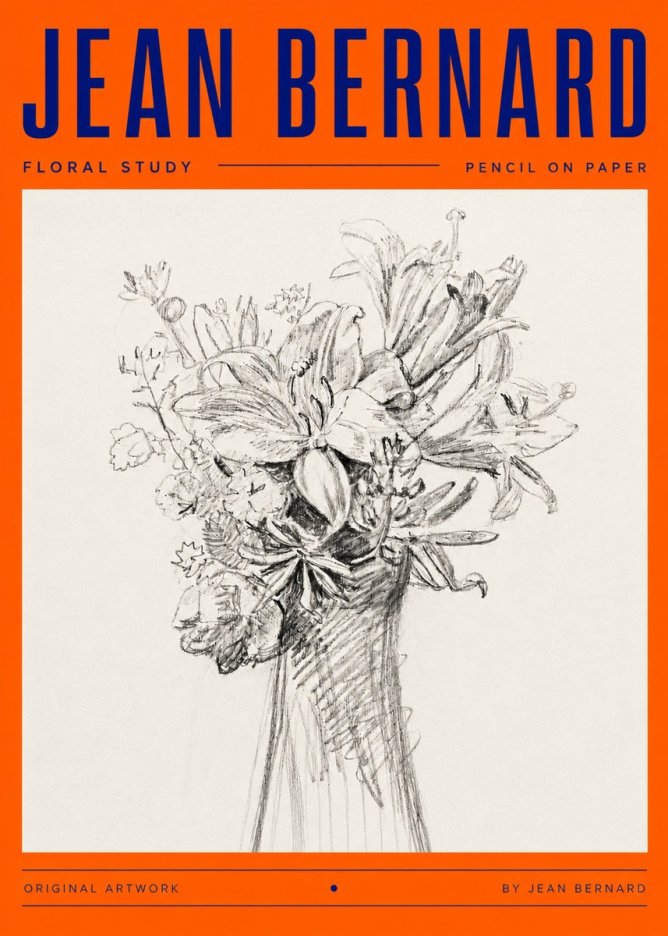 Jean Bernard Bouquet of Lilies No5 - Juliste