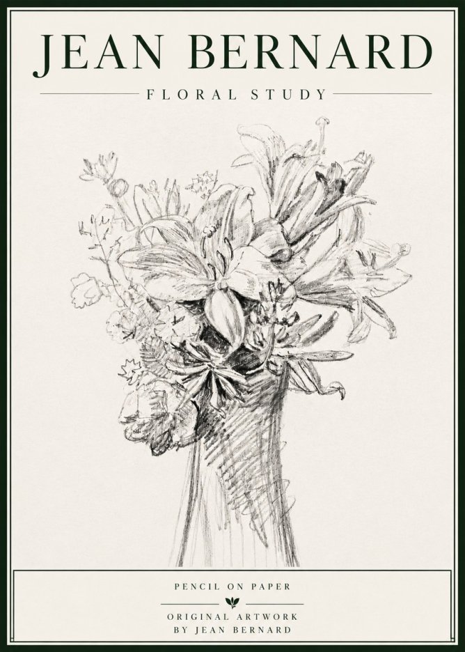 Jean Bernard Bouquet of Lilies No6 - Juliste