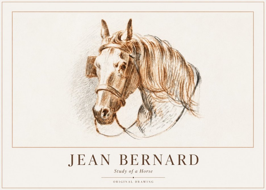 Jean Bernard Study of a Horse V No1 - Juliste