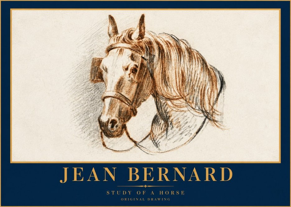 Jean Bernard Study of a Horse V No2 - Juliste