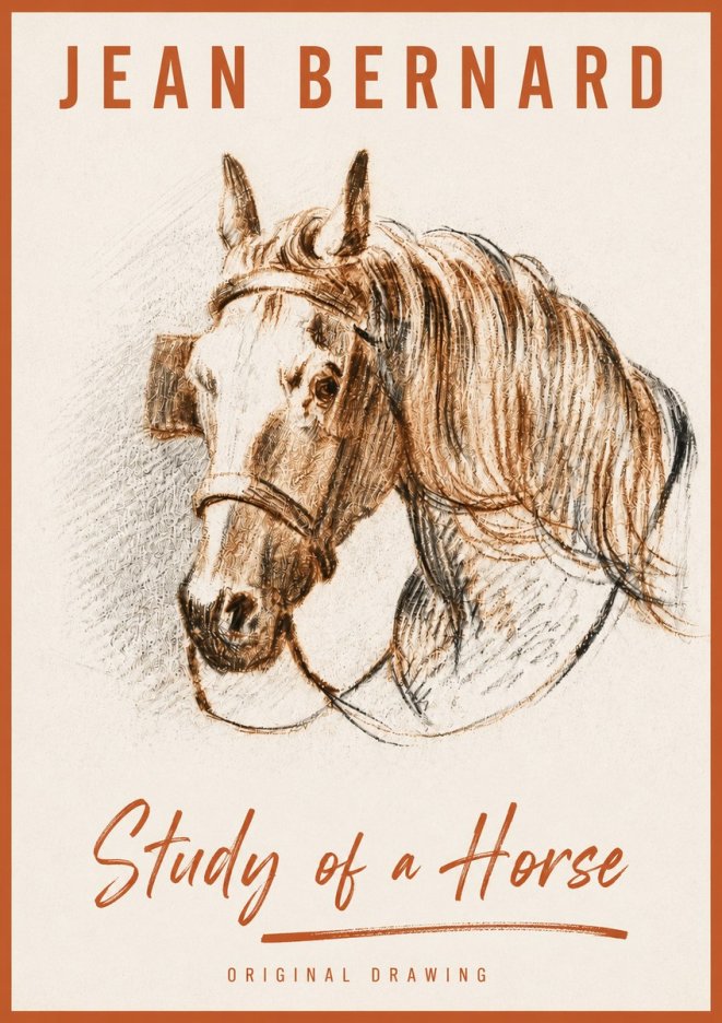 Jean Bernard Study of a Horse V No4 - Juliste