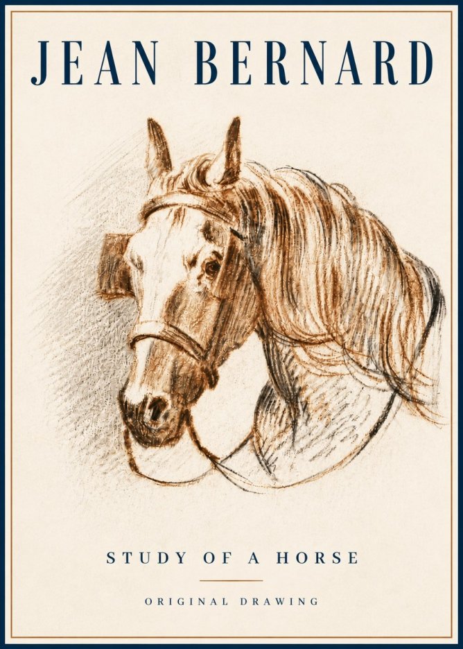 Jean Bernard Study of a Horse V No6 - Juliste