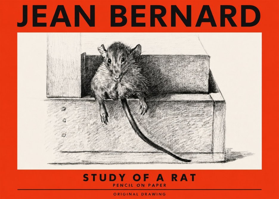 Jean Bernard Study of a Rat I No2 - Juliste
