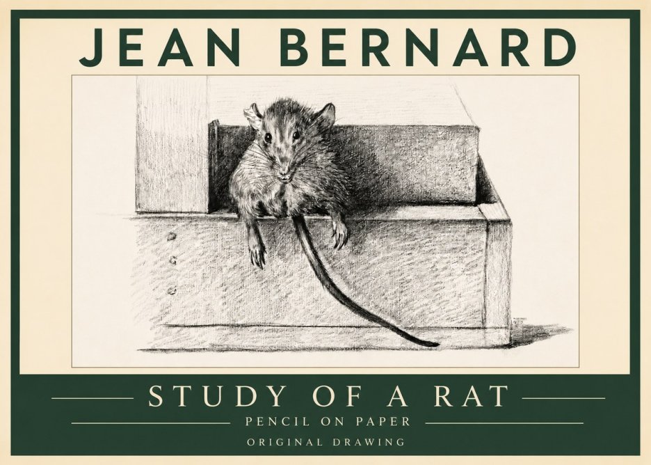 Jean Bernard Study of a Rat I No3 - Juliste