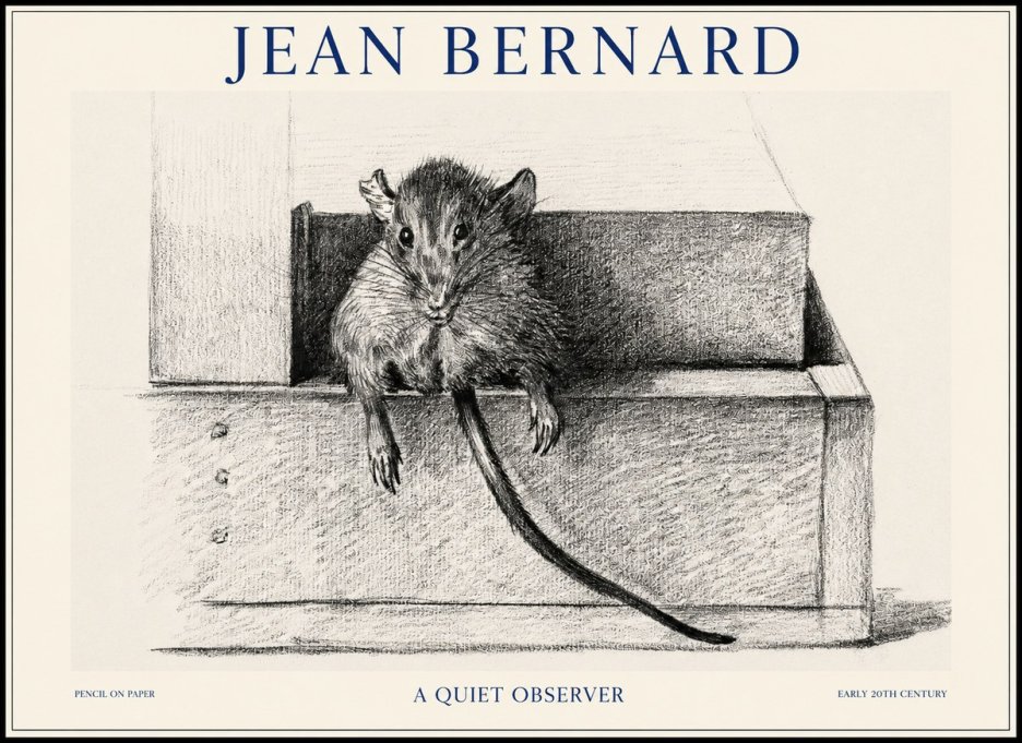 Jean Bernard Study of a Rat I No6 - Juliste