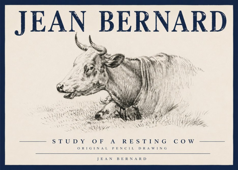 Jean Bernard Study of a Resting Cow IV No4 - Juliste