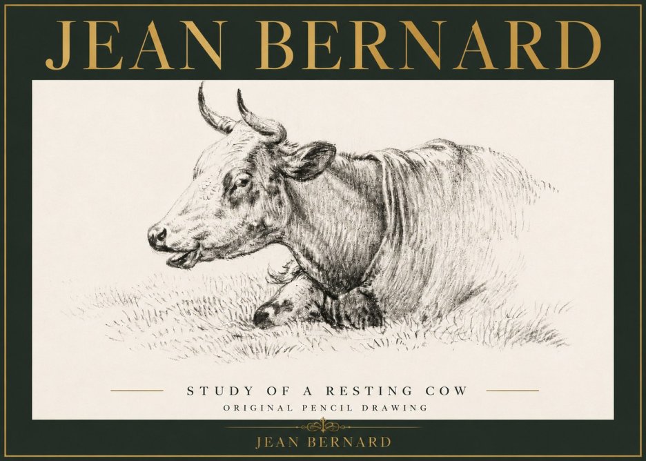 Jean Bernard Study of a Resting Cow IV No5 - Juliste