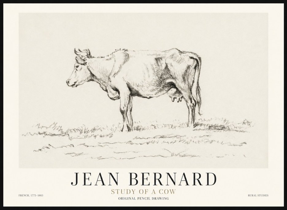 Jean Bernard Study of a Cow III No1 - Juliste
