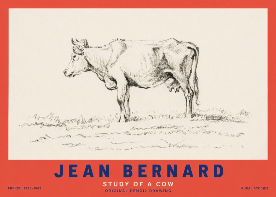 Jean Bernard Study of a Cow III No2 - Juliste