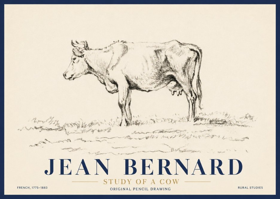 Jean Bernard Study of a Cow III No4 - Juliste