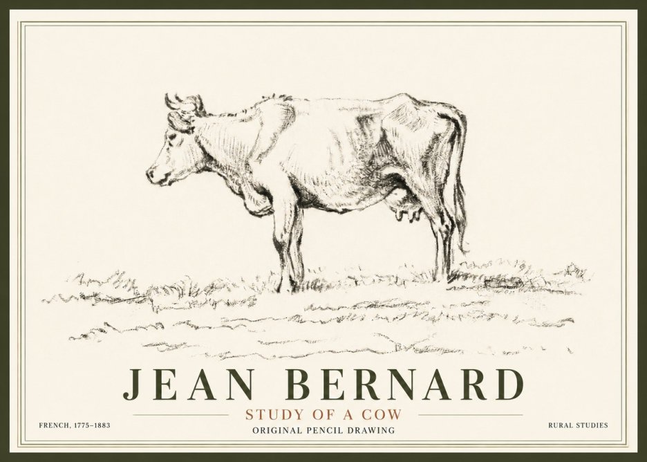Jean Bernard Study of a Cow III No5 - Juliste