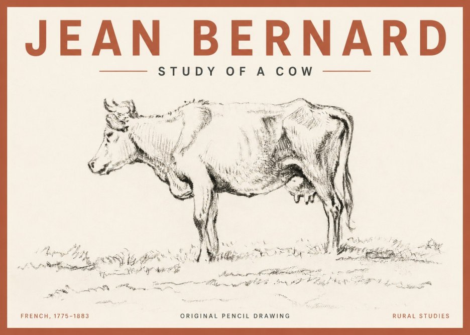 Jean Bernard Study of a Cow III No6 - Juliste