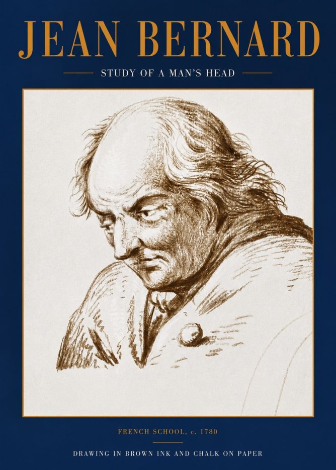 Jean Bernard Study of a Man's Head No3 - Juliste