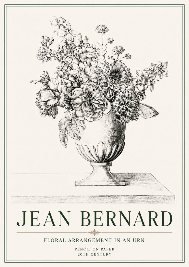 Jean Bernard Floral Arrangement in an Urn No4 - Juliste