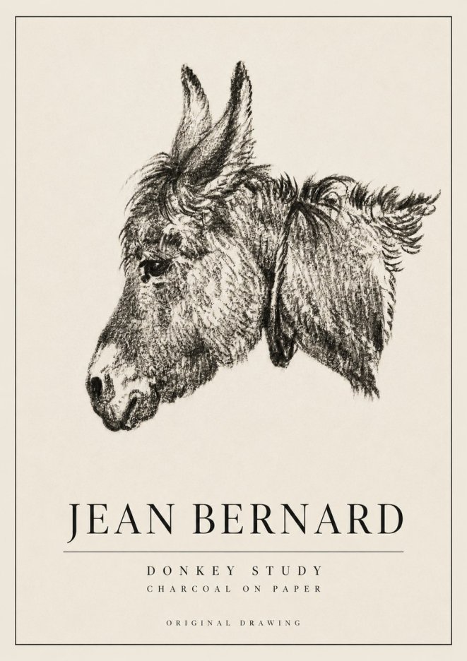 Jean Bernard Donkey Study III No3 - Juliste
