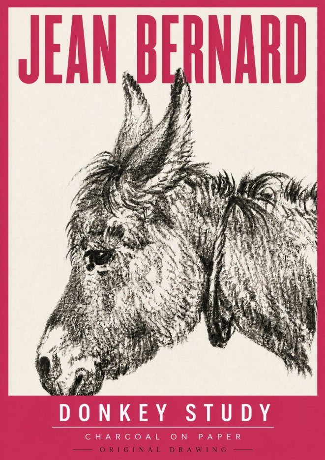 Jean Bernard Donkey Study III No5 - Juliste