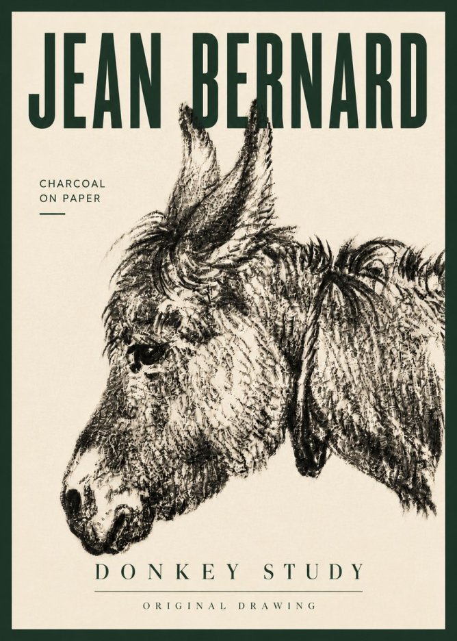 Jean Bernard Donkey Study III No6 - Juliste