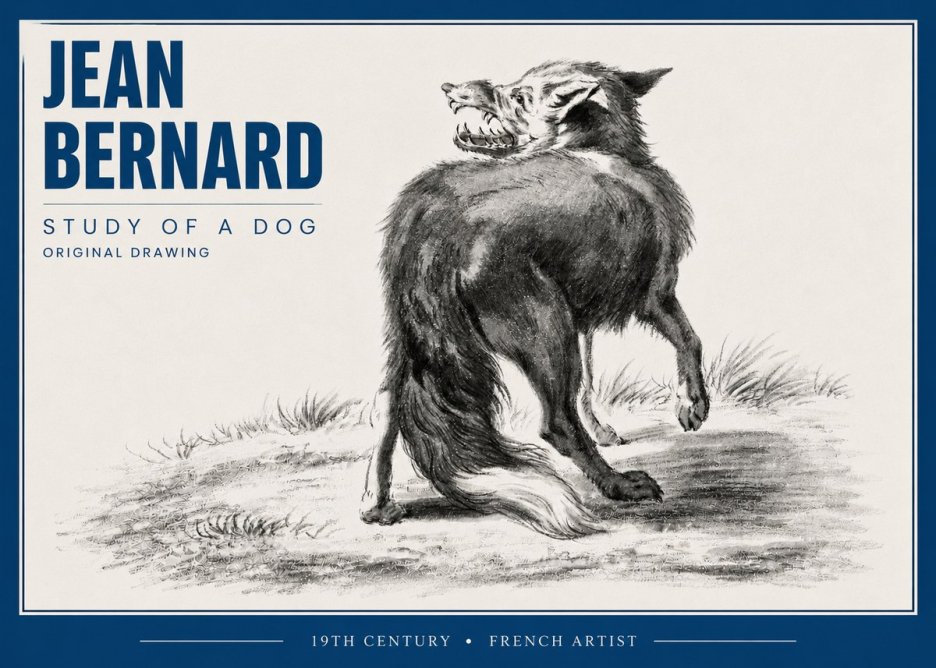 Jean Bernard Study of a Dog II No4 - Juliste