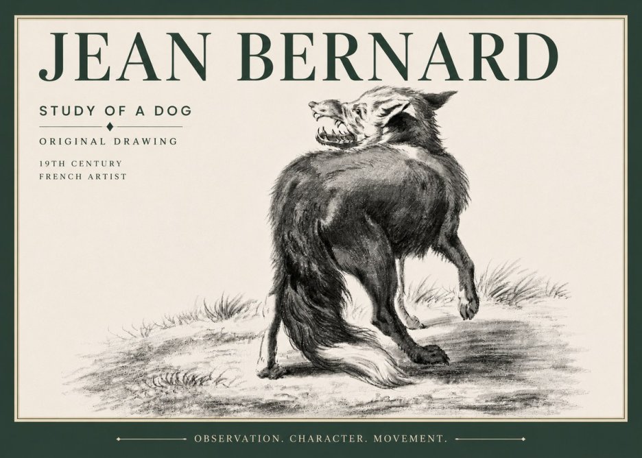 Jean Bernard Study of a Dog II No6 - Juliste