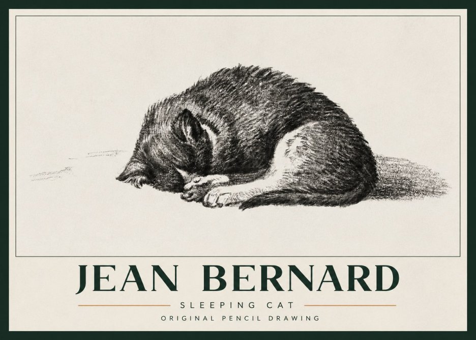 Jean Bernard Sleeping Cat III No3 - Juliste