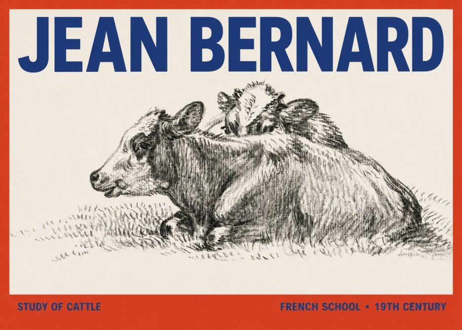 Jean Bernard Study of Cows No3 - Juliste