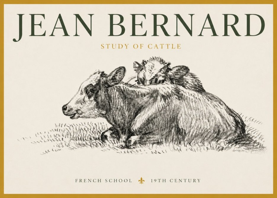 Jean Bernard Study of Cows No4 - Juliste