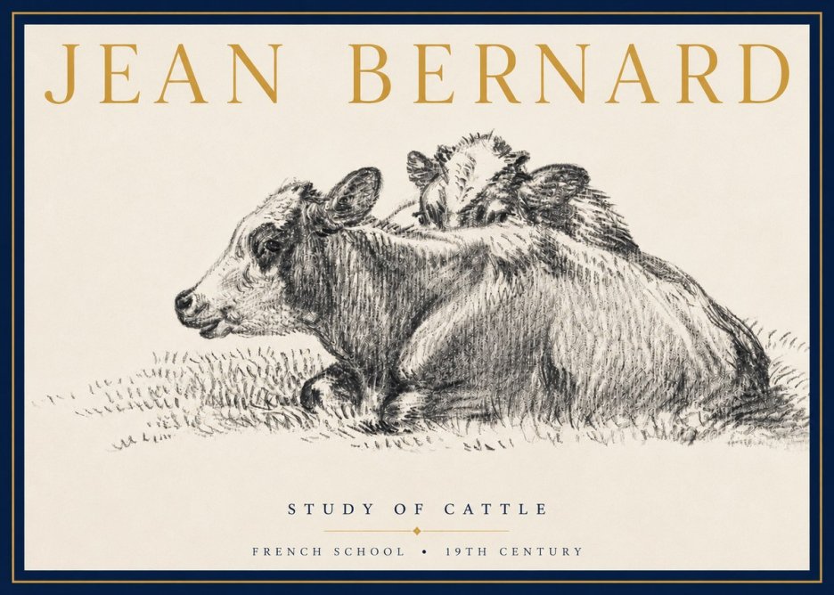 Jean Bernard Study of Cows No5 - Juliste