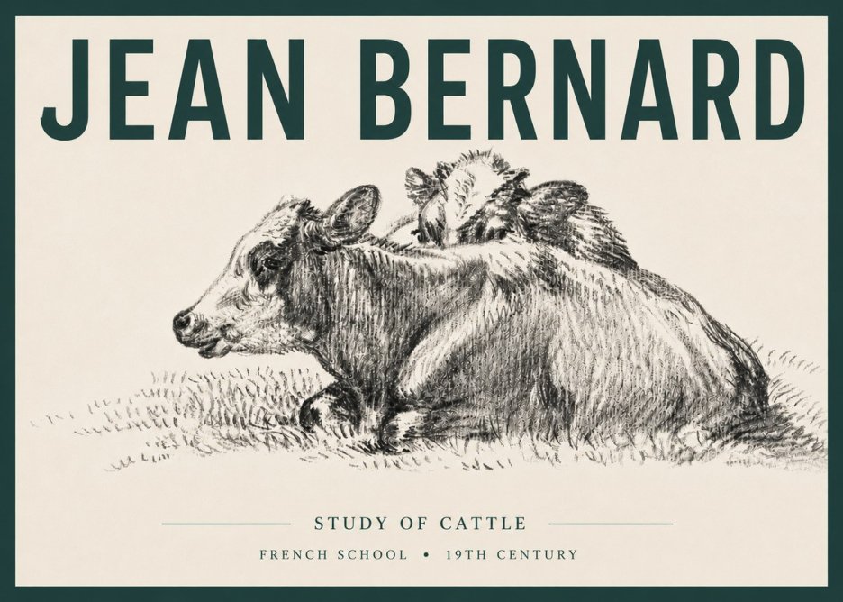 Jean Bernard Study of Cows No6 - Juliste