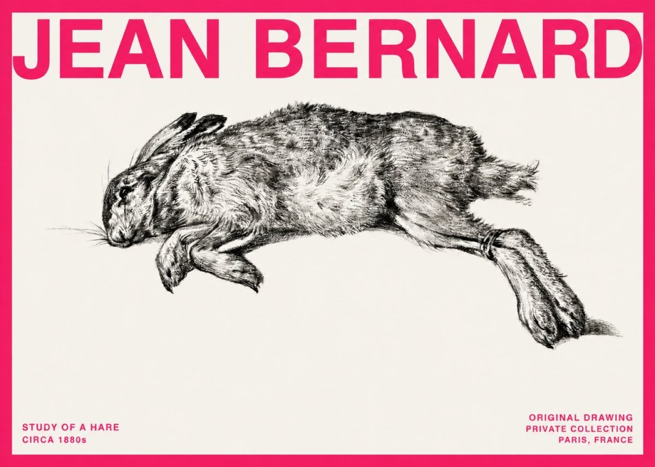 Jean Bernard Study of a Rabbit No4 - Juliste