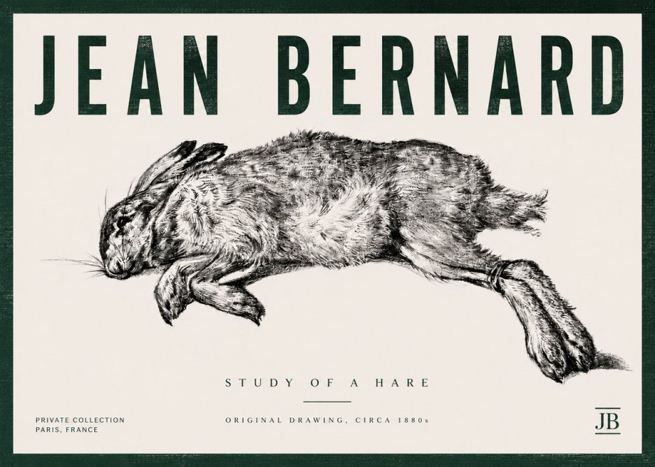 Jean Bernard Study of a Rabbit No6 - Juliste