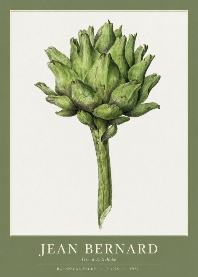 Jean Bernard Green Artichoke No1 - Juliste