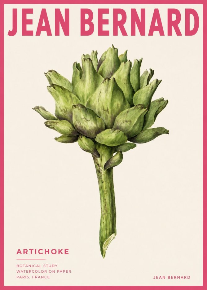 Jean Bernard Green Artichoke No4 - Juliste