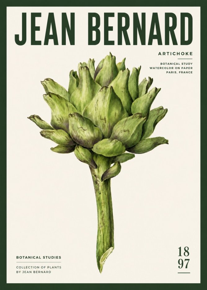 Jean Bernard Green Artichoke No6 - Juliste