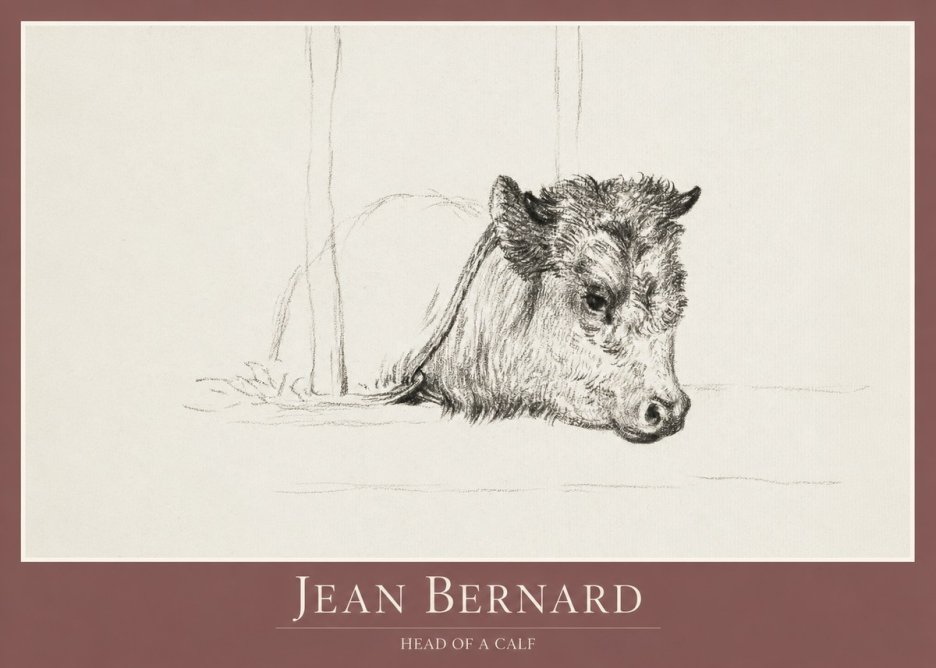 Jean Bernard Study of a Calf I No2 - Juliste