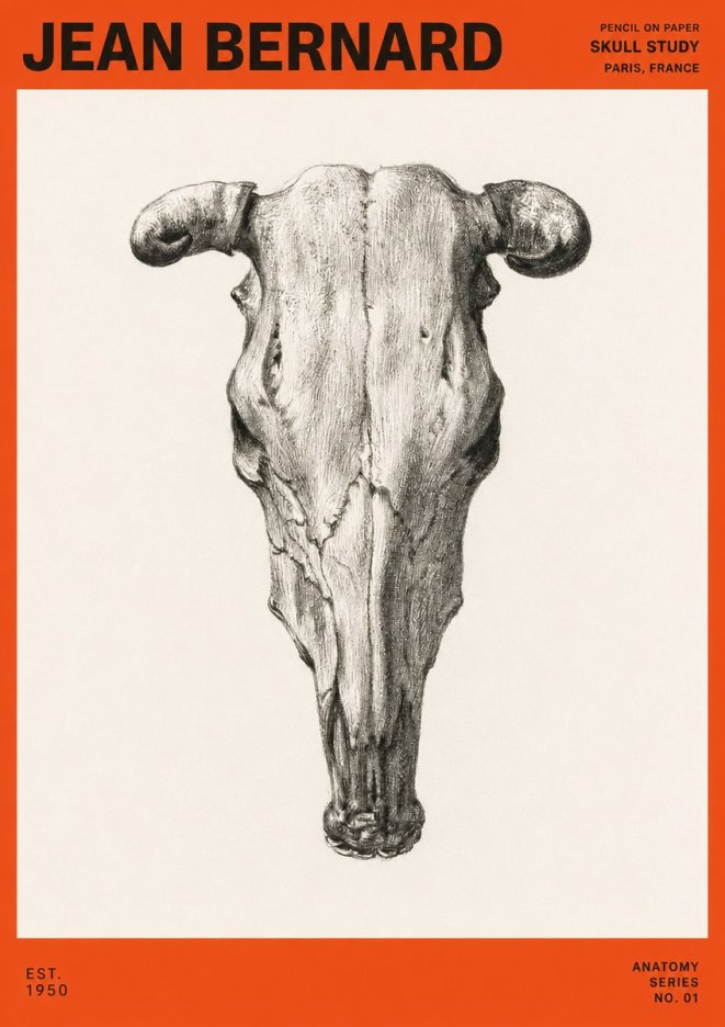 Jean Bernard Skull Study No3 - Juliste