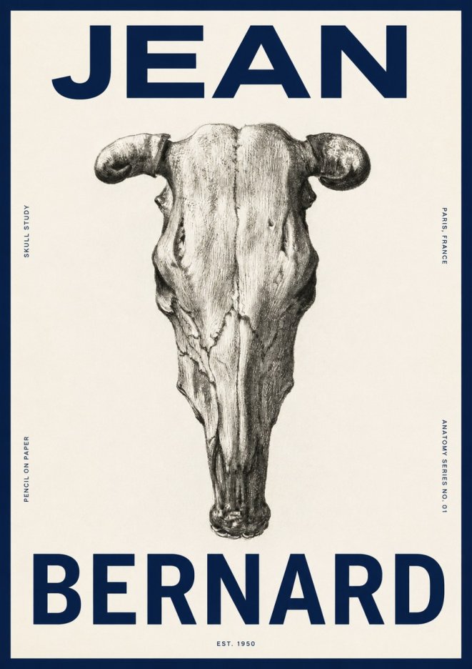 Jean Bernard Skull Study No4 - Juliste