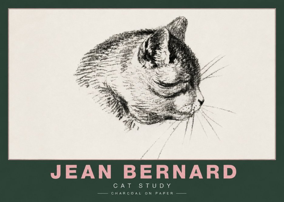 Jean Bernard Cat Study IV No4 - Juliste
